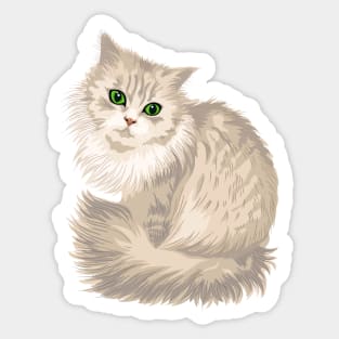Cat with green eyes Sticker